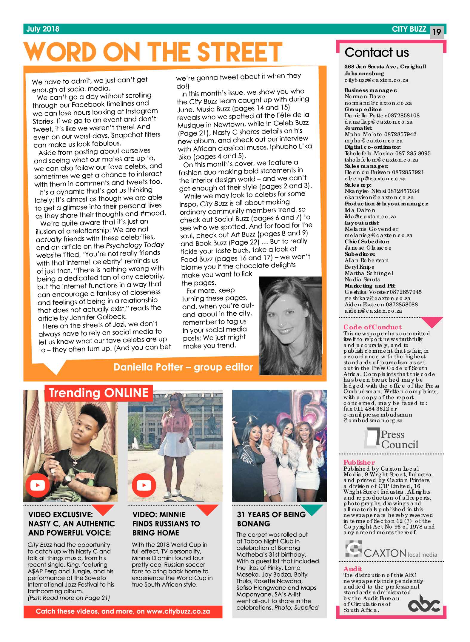 City Buzz – July 2018 page 19